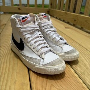 Nike White and Black High-Top Sneakers